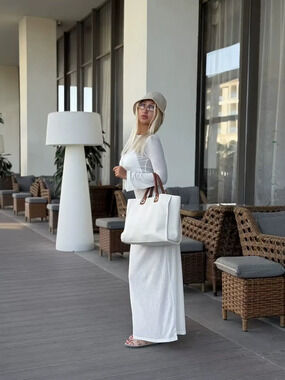 Zara White Long Sleeve Backless Bodycon Dress Summer